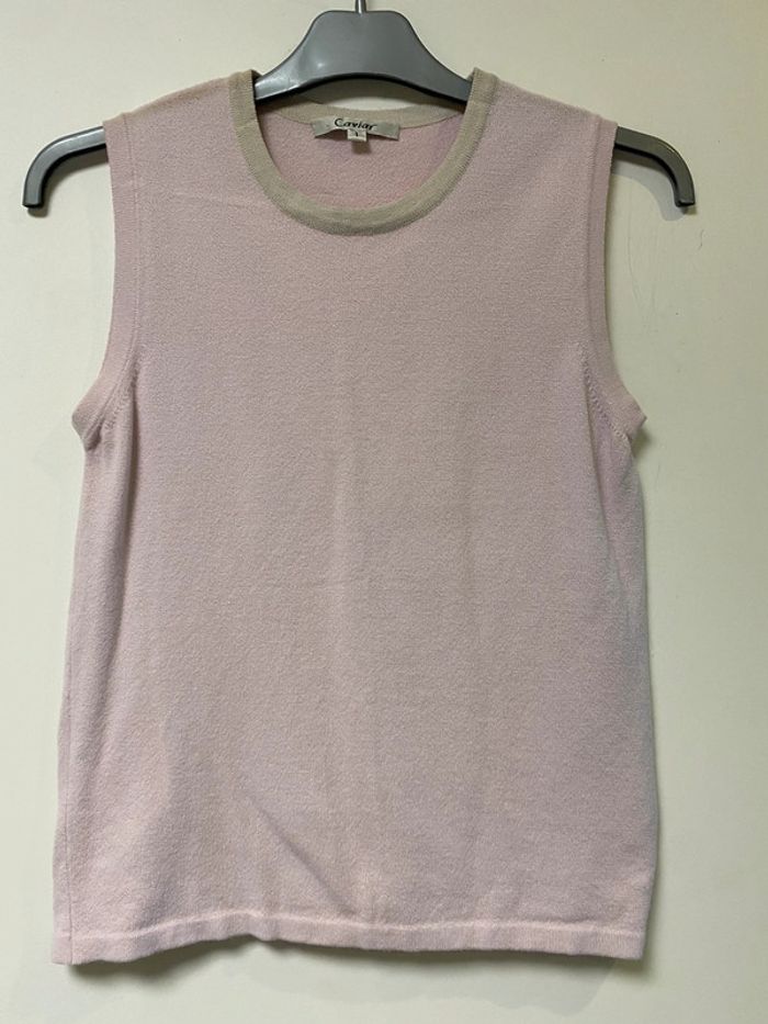Joli haut rose col crème Caviar taille 36