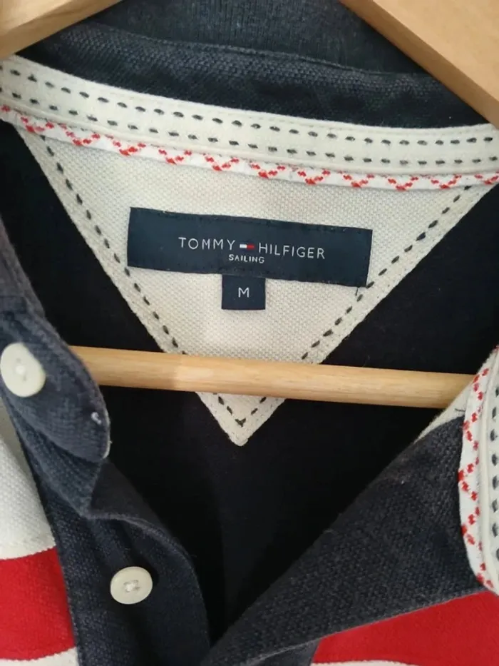 Polo tommy hilfiger M USAnoir blanc et rouge - photo numéro 2