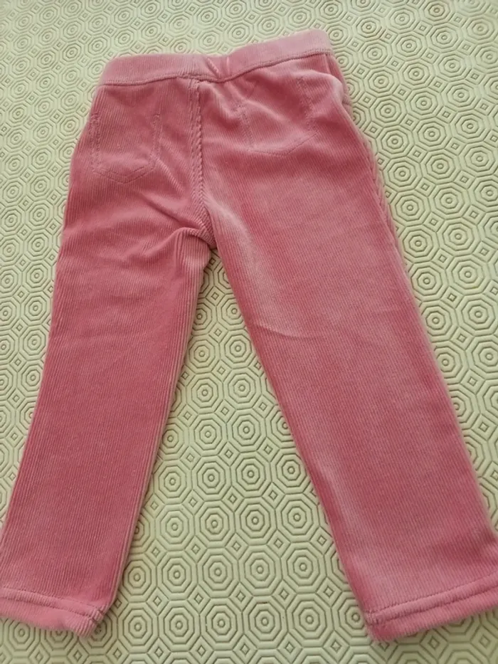 Pantalon Tex 18 mois velours côtelé rose - photo numéro 4
