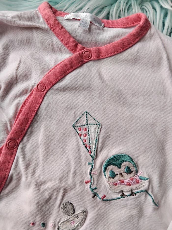 👧 lot fille pyjama et bodie cache cœur 9 mois - photo numéro 2