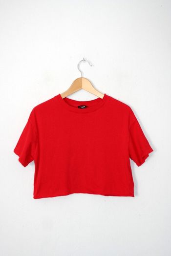 Tee-shirt court rouge Jennyfer taille XS