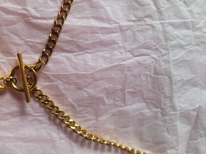Collier upcyclé avec un joli bouton chiné. - photo numéro 5