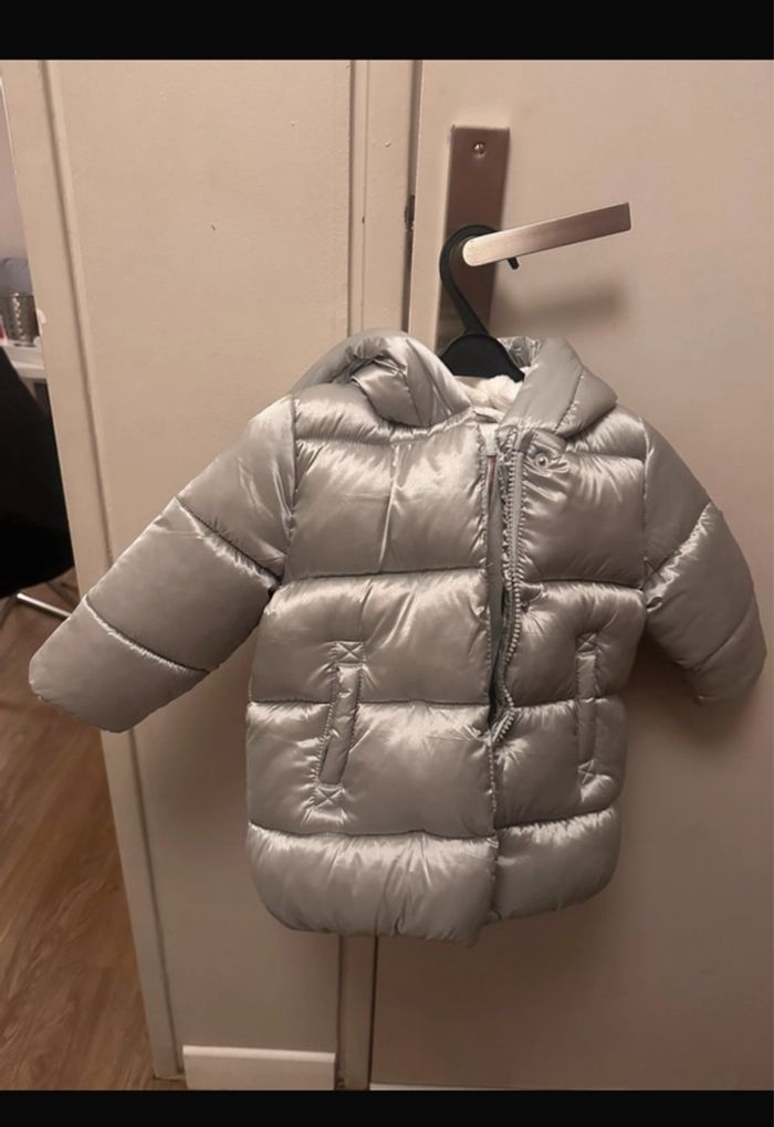 Doudoune chaude argentée hiver neuve