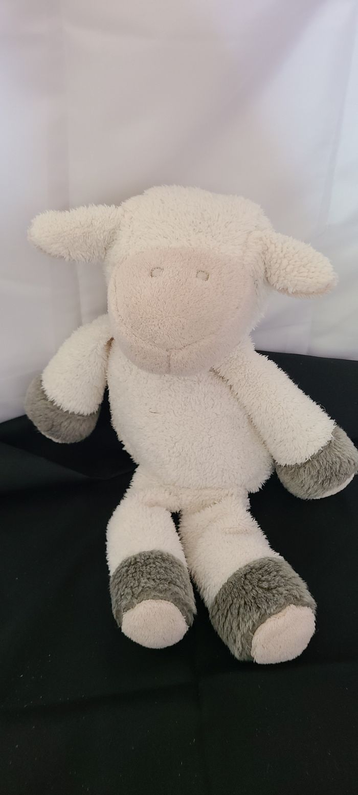 doudou mouton bords gris