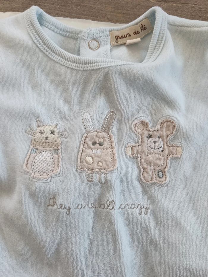 đ pyjama bleu clair grain de blĂ© naissance - photo numĂ©ro 3