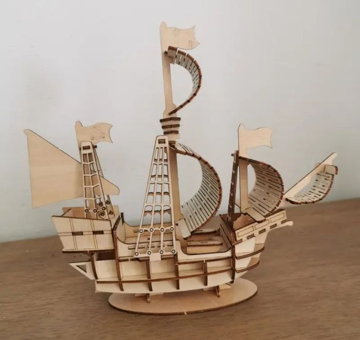 Puzzle 3D bois bateau voilier