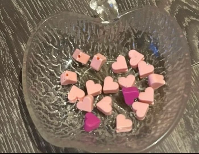 Perles cœurs rose