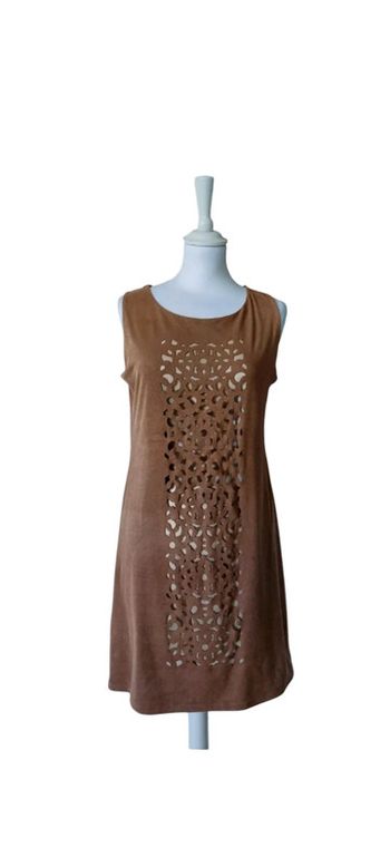 Robe en suédine marron et beige originale promod taille 40
