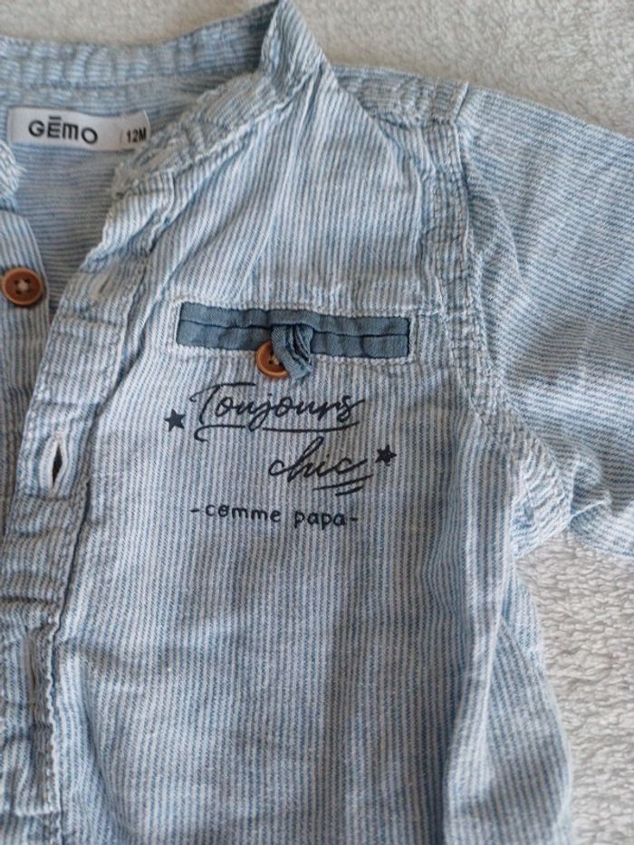 Chemise bleu 12 mois Gemo - photo numéro 3