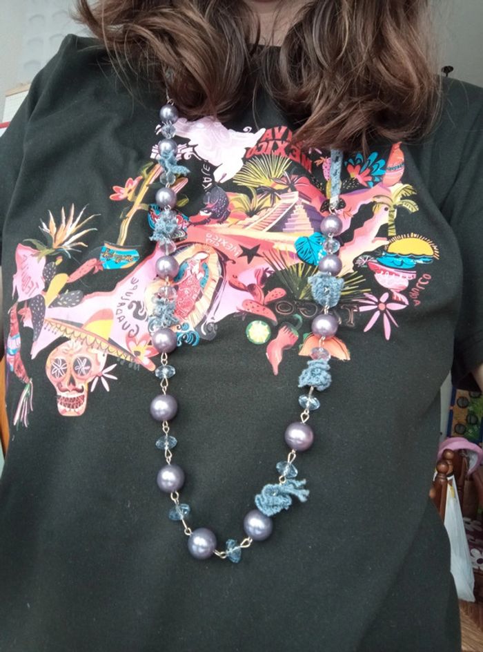 Long Collier bleu - photo numéro 3