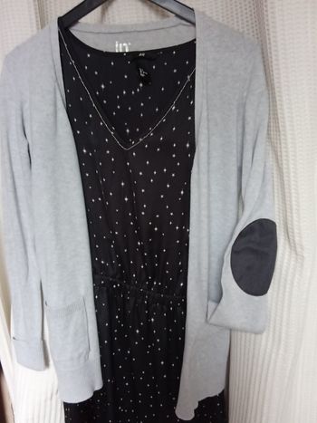 GILET long gris taille 38