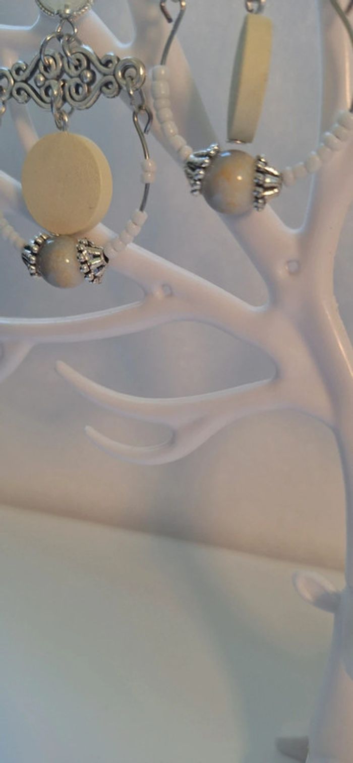 Boucles d’oreilles fait main pendantes bohèmes - photo numéro 5