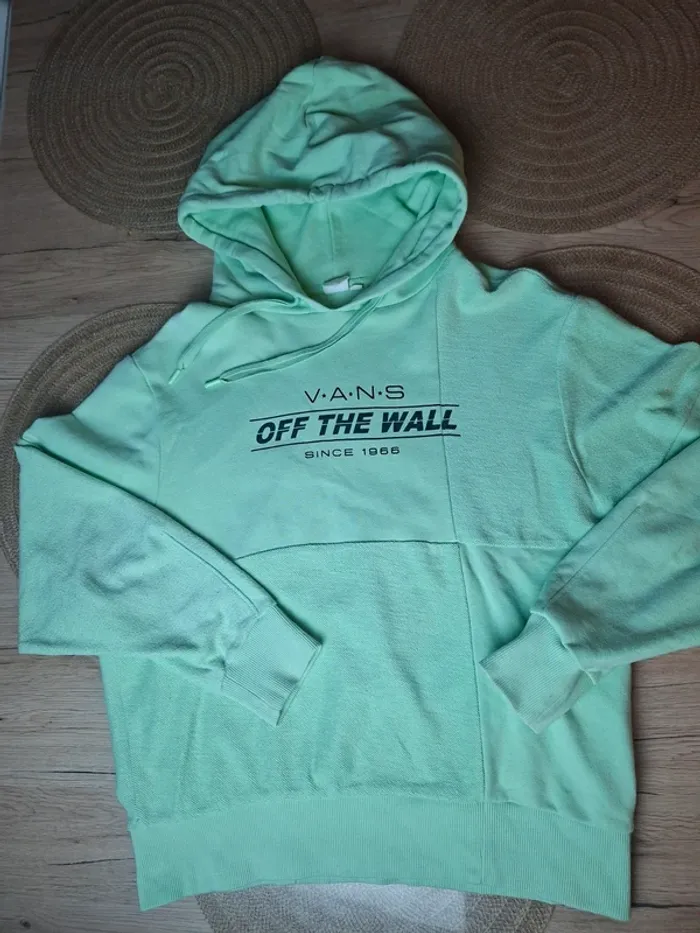 Sweat à capuche Vans "Off The Wall" vert menthe (Homme / Mixte) - photo numéro 4