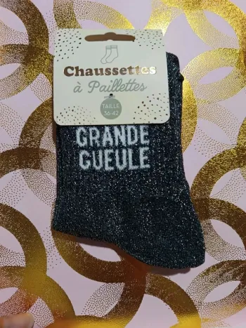 Chaussette à paillettes message