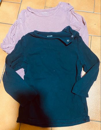Lot de 2 Tshirt ml rose et noir 24 mois kiabi