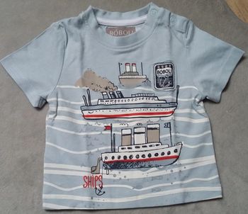 tee-shirt manches courtes 3 mois "boboli" neuf jamais porté (attention petit défaut)