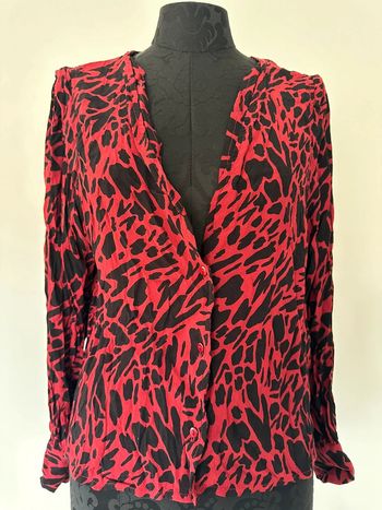Chemisier blouse rouge et noir