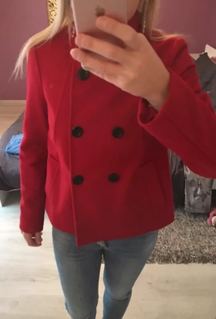 Paletot rouge camaïeu - photo numéro 3