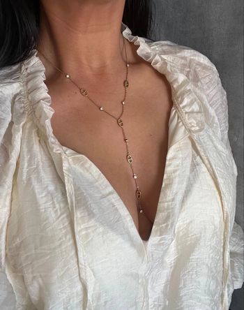 Collier pendentif à motif acier inoxydable doré 