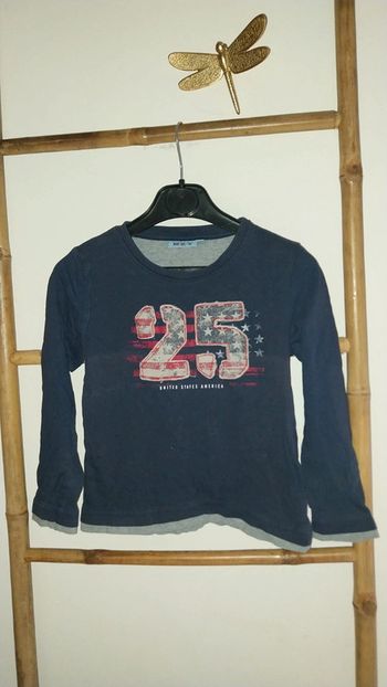 T shirt manches longues bleu marine by Nky très bon état 5 ans