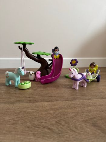 Playmobil 1.2.3 70400 Aire de jeux féerique et 70401 Calèche