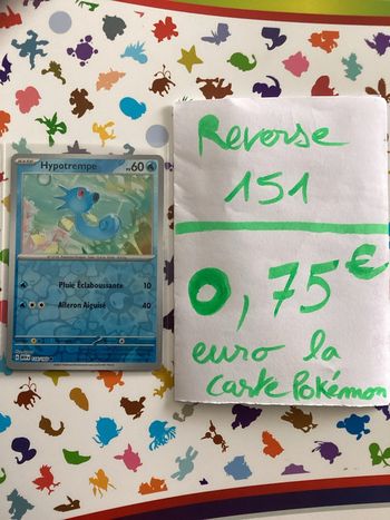 carte Pokémon hypotrempe reverse 116/165 EV3.5 collection 151 FR neuf sortie de booster