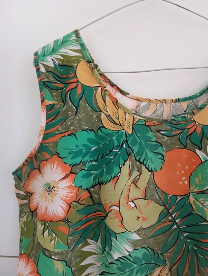 Robe droite vintage motif jungle - photo numéro 3