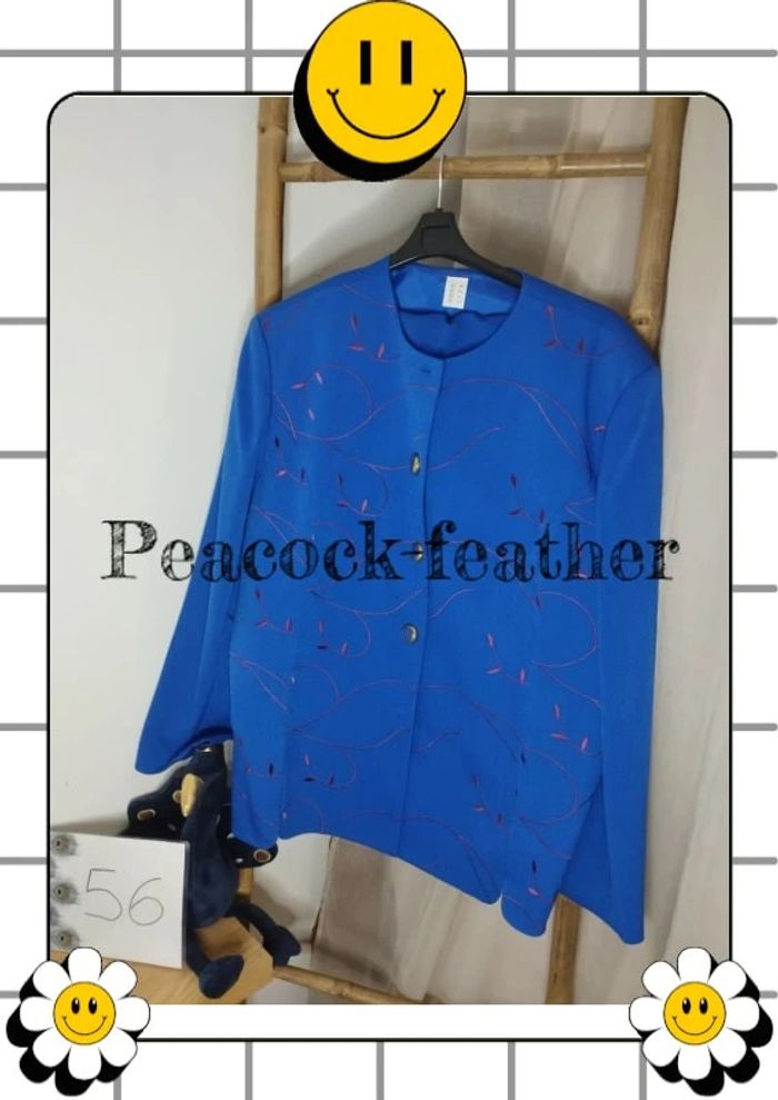 Tailleur bleu jupe 56 - photo numéro 2