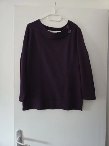 Pull femme hiver col bardot violette TBE taille M, canda