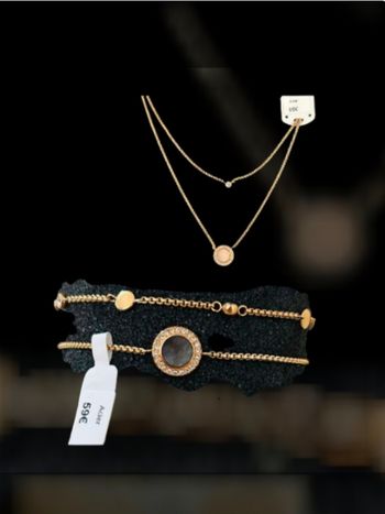 Parure collier et bracelet fossil rosegold