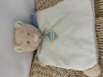 Doudou Chat Bengy - Echarpe Bleu