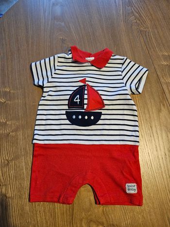 Combinaison marinière bleu et rouge 6mois 