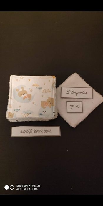 12 lingettes lavables neuf