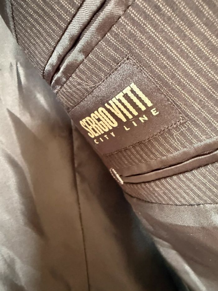 Veste costume noire avec rayures grises Sergio vitti taille 48 - photo numéro 3