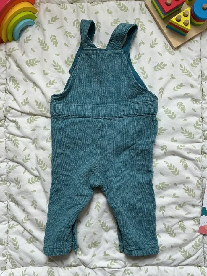 salopette doublée bleu vert pressions entre les jambes du pareil au même 9 mois - photo numéro 5