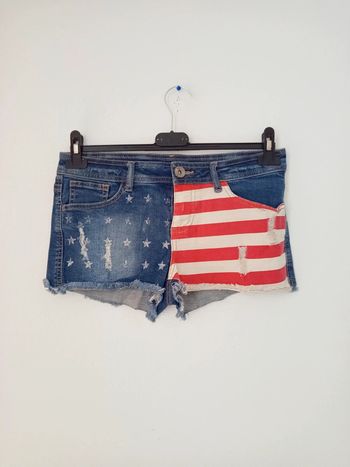 Mini-short en jeans motifs drapeau États-Unis femme c