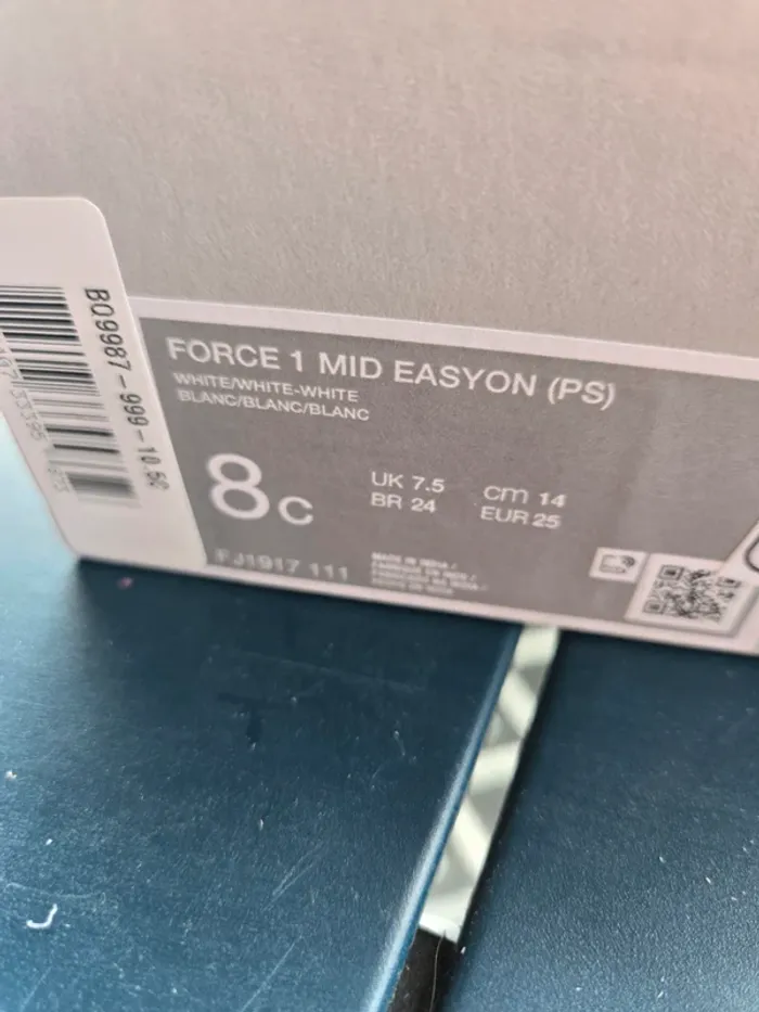 Nike force 1 easyon blanche taille 25 neuves - photo numéro 10