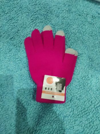 Gants tactiles rose