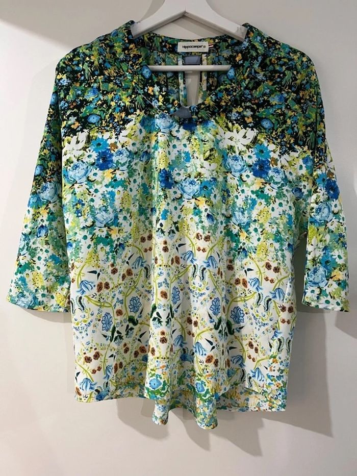 Blouse Edith Fleurie Hippocampe Taille M / 38 Made in France