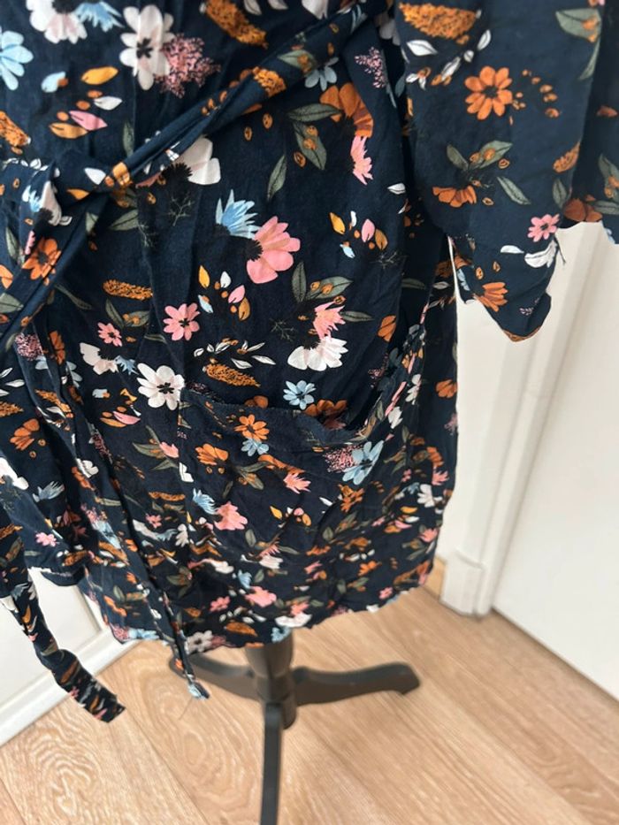 Haut tunique longue kimono - bleu - en viscose taille M - photo numéro 3