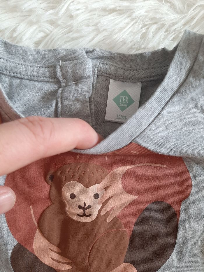 Tee-shirt singe gris - photo numéro 3