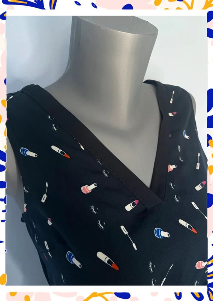 đ€ Robe noire imprimĂ©e maquillage â Naf Naf - Taille 34 - photo numĂ©ro 3