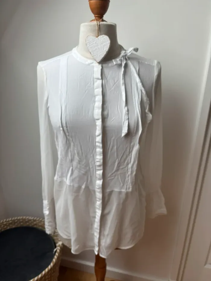 🤍 Blouse blanche Claudie Pierlot – T38 - photo numéro 2