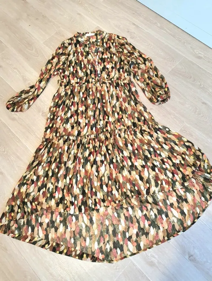 Robe longue légère motifs automnales taille s-m - photo numéro 2