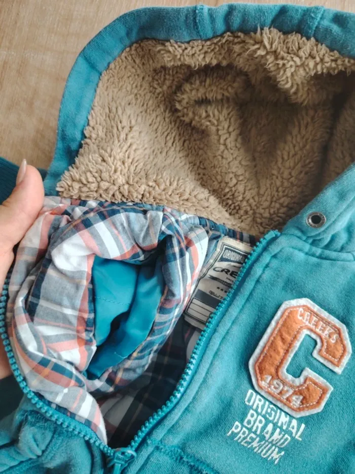 Gilet à capuche zippé épais garçon - photo numéro 4
