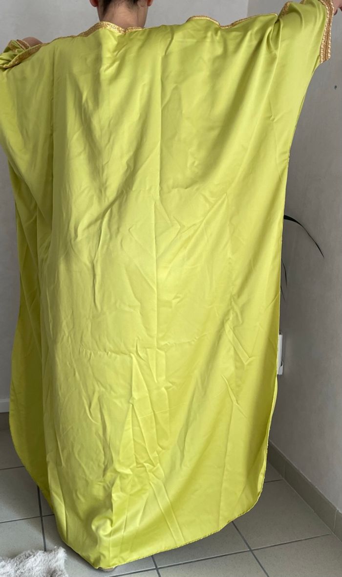 caftan/abaya Ample et Fluide Convient à Toutes Les Morphologies vert anis - photo numéro 4