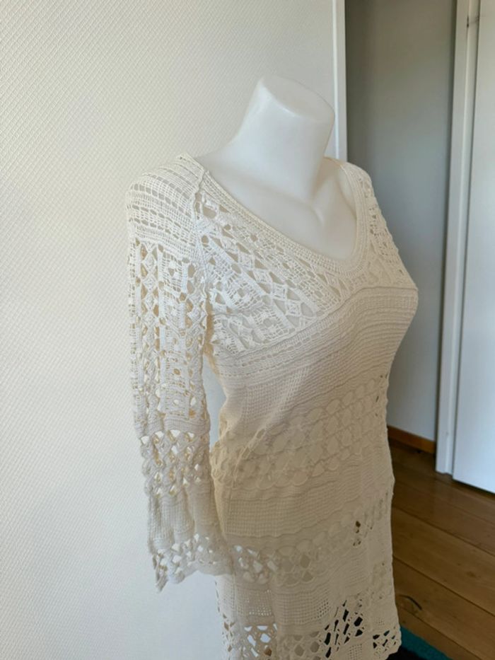 Robe de plage beige neuve en crochet taille M springfield - photo numéro 2