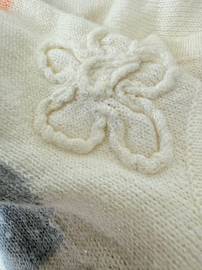 Pull Gilet sans manches vintage Flowers fleurs brodées - photo numéro 7