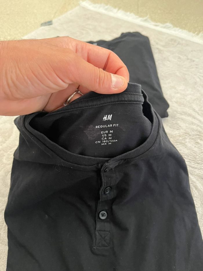 Le De 2 Polo-Shirt Noir H&M Regular Fit Taille M - photo numéro 3