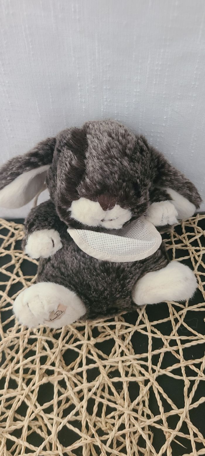 Doudou peluche lapin marron beige BUKOWSKI